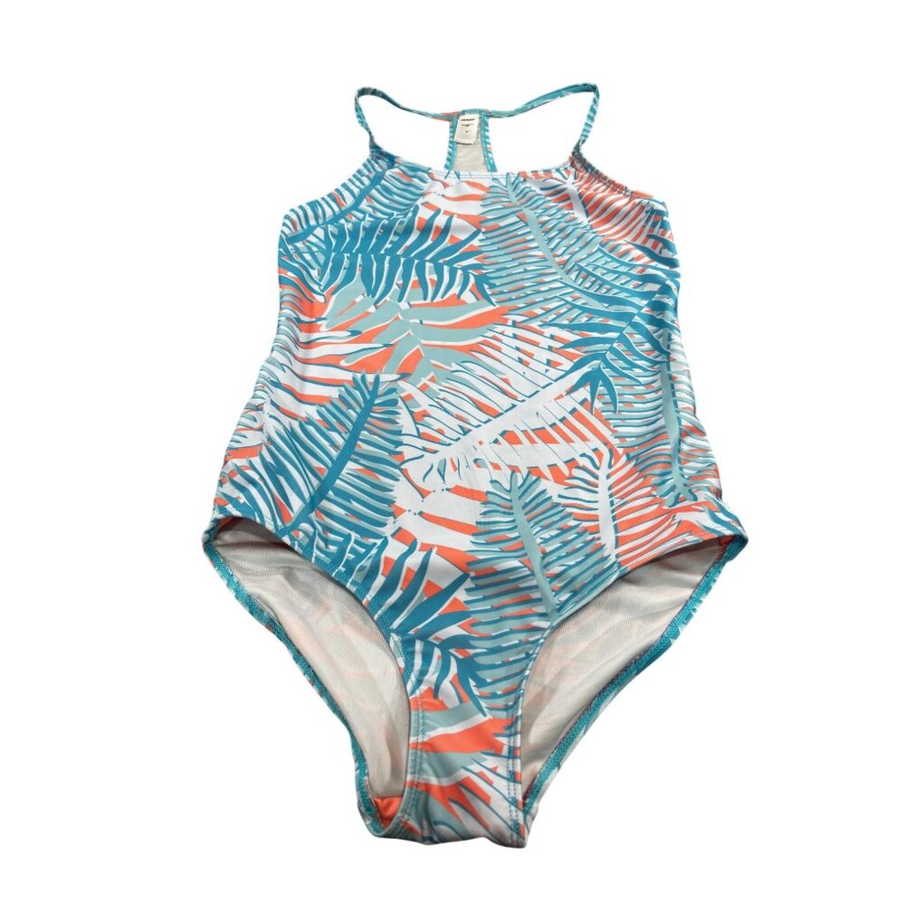 Joe Boxer Girls Tropical Leaf Print One-Piece Swimsuit Size 14